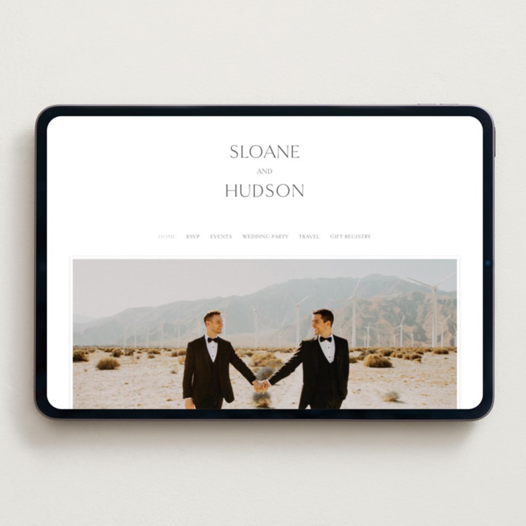 "Elegant" - Wedding Website in Soft Black by Kelsey Walker - Desktop Design