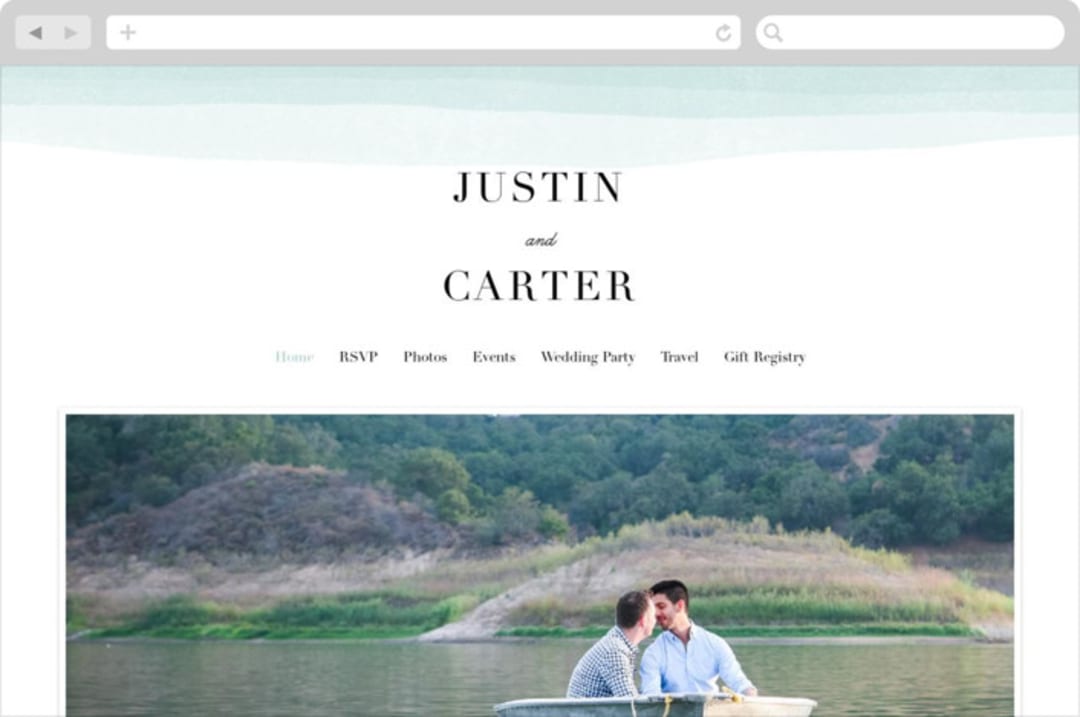 "Old Post Road" - Wedding Website in Sea Salt by Jennifer Wick - Desktop Design