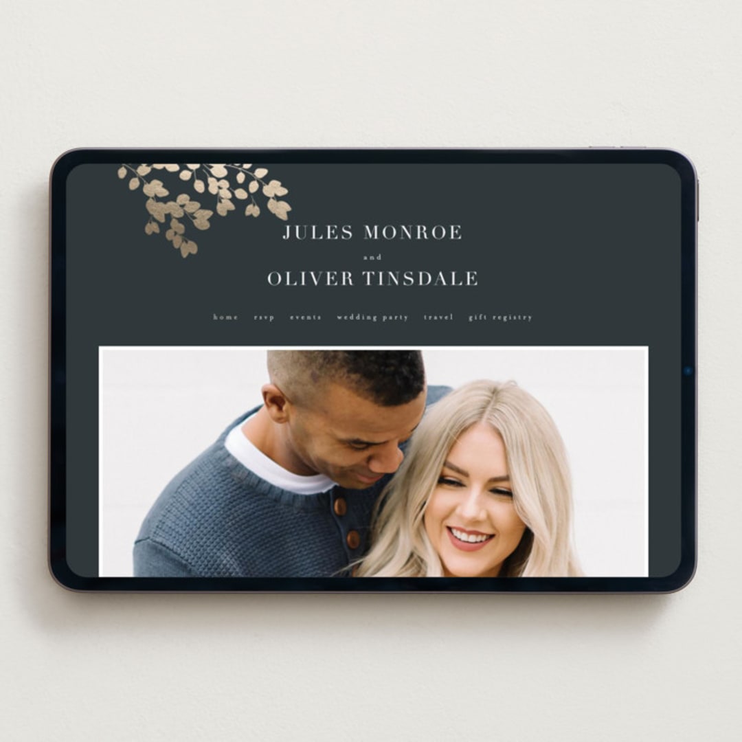 "Loire" - Wedding Website in Deep Sea by Kristie Kern - Desktop Design