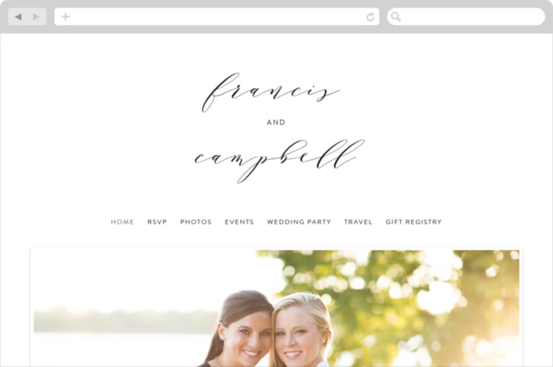 "Simple Elegance" - Wedding Website in Tuxedo by Phrosné Barwood - Desktop Design