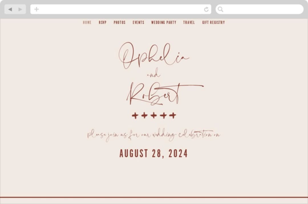 "Millennial" - Wedding Website in Rose by Hooray Creative - Desktop Design