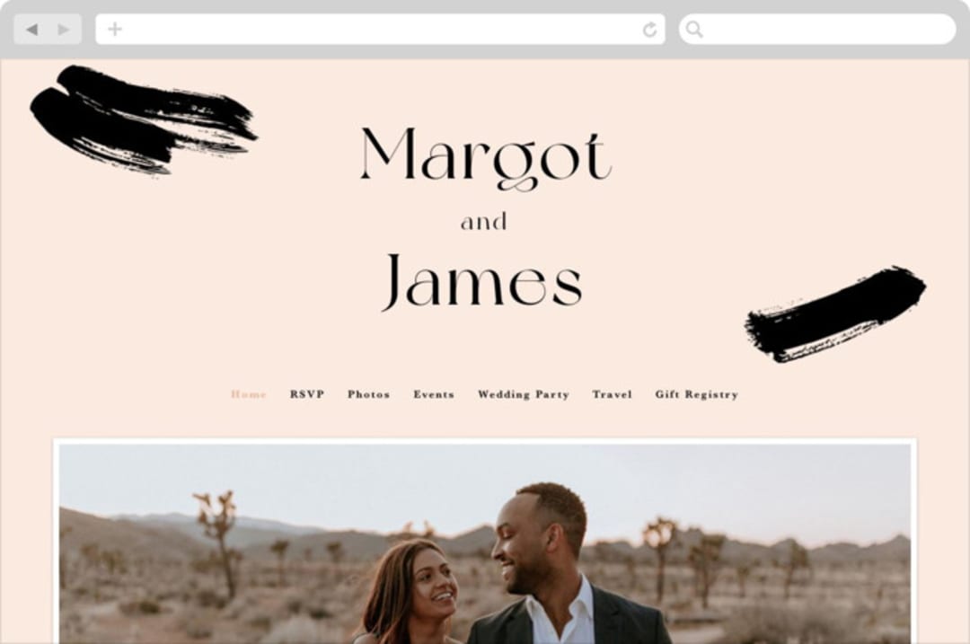 "SoHo" - Wedding Website in Blush by Hudson meet Rose - Desktop Design