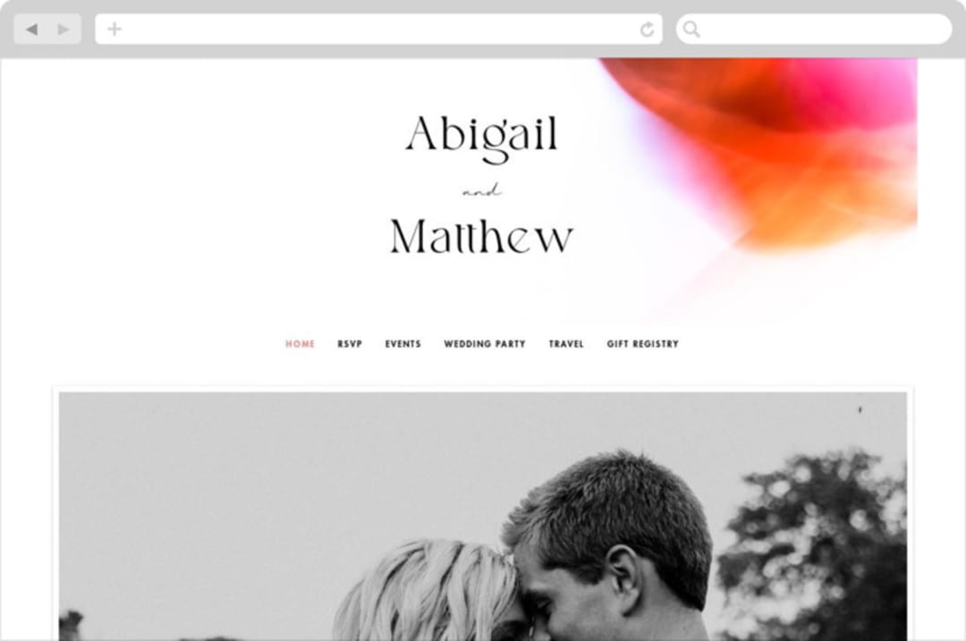 "Flamenco" - Wedding Website in Hibiscus by Catherine Culvenor - Desktop Design