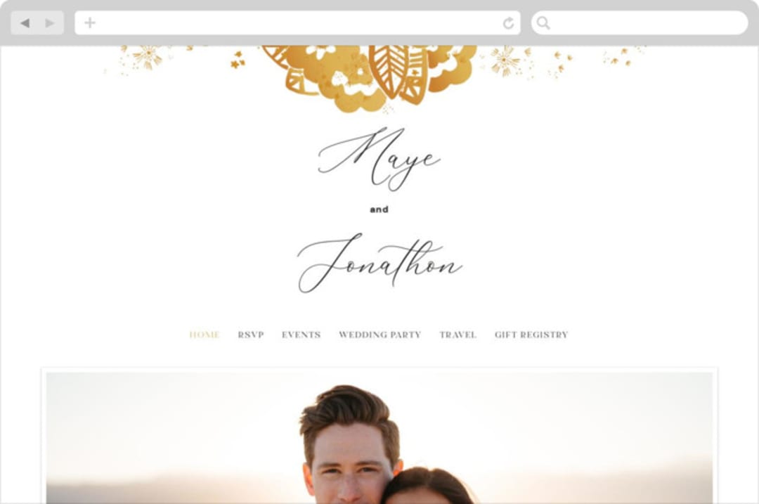 "Sparks" - Wedding Website in Sunshine by Corie Page - Desktop Design