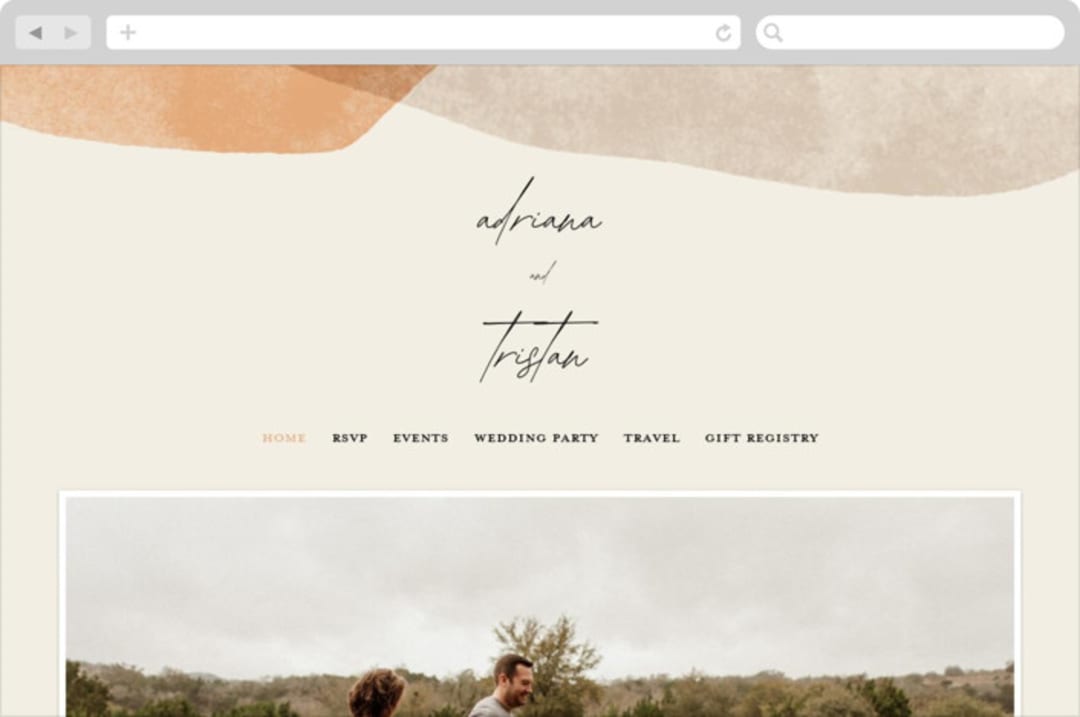 "leaf contour" - Wedding Website in Natural by Susan Zinader - Desktop Design