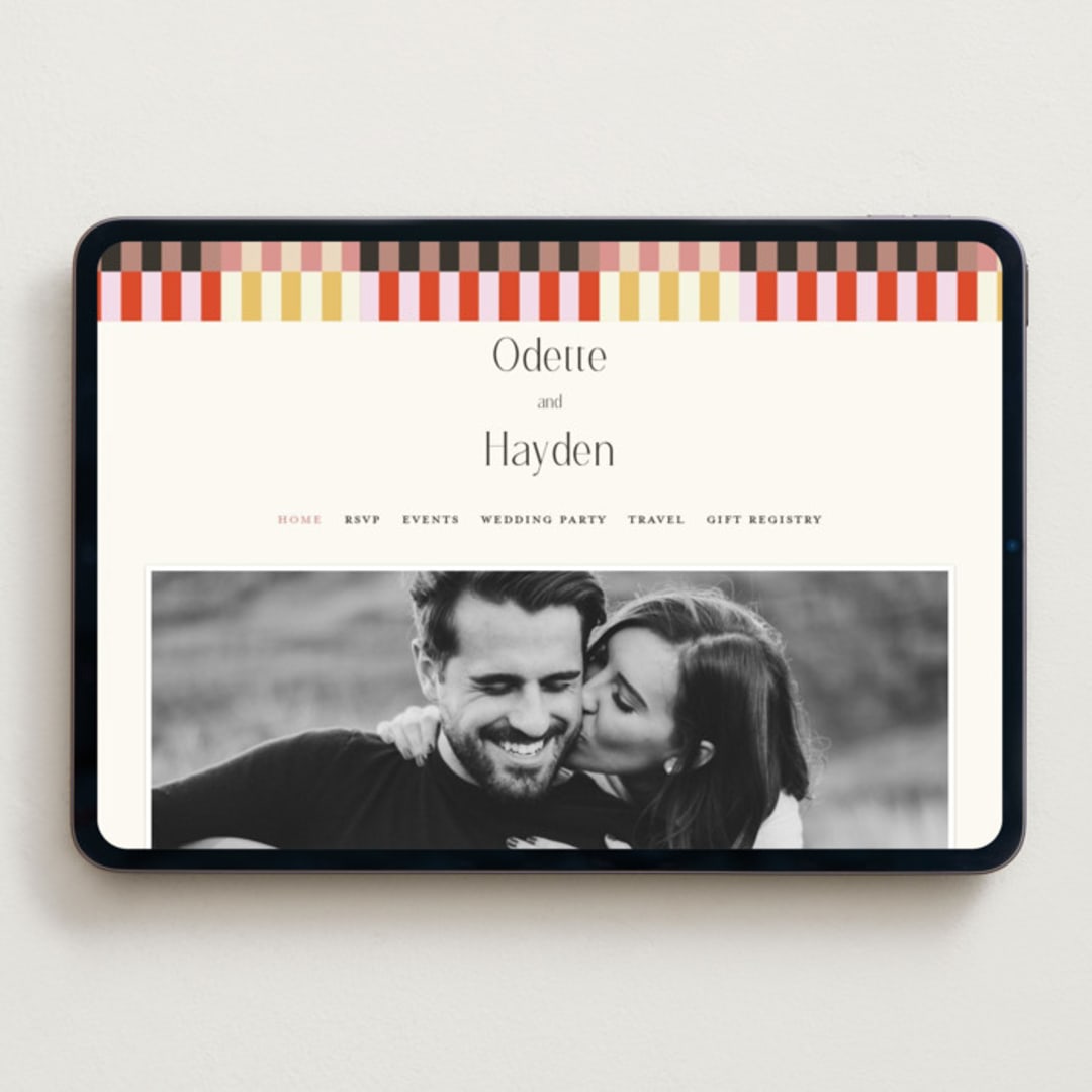 "Quilted Grid" - Wedding Website in Petal by Morgan Kendall - Desktop Design
