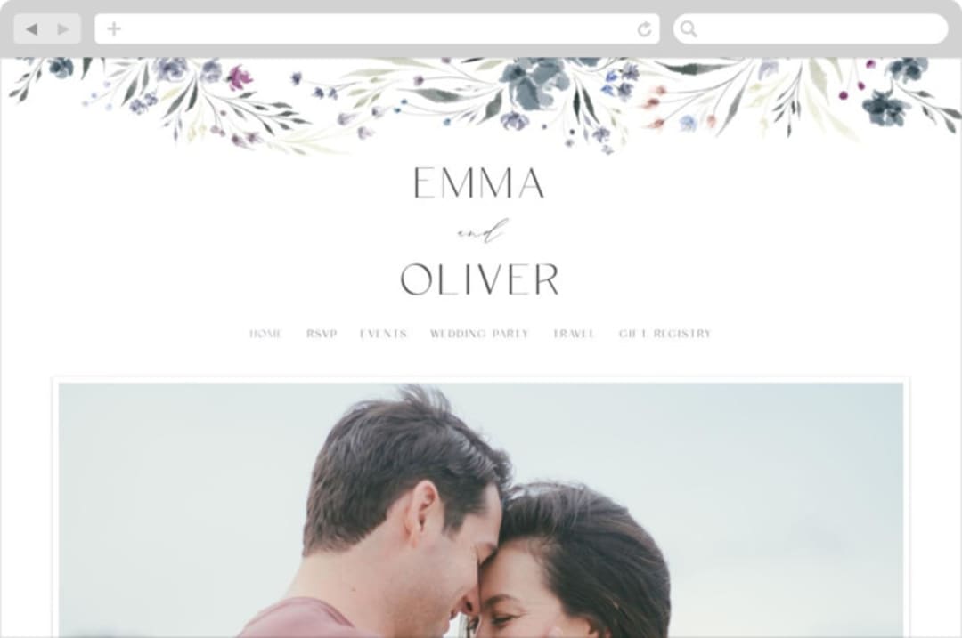 "Violet Cascade" - Wedding Website in Violet by Nicoletta Savod - Desktop Design