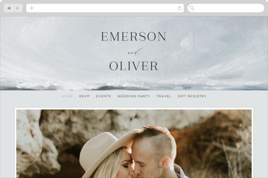 "Water's Edge" - Wedding Website in Cloud by Nicoletta Savod - Desktop Design