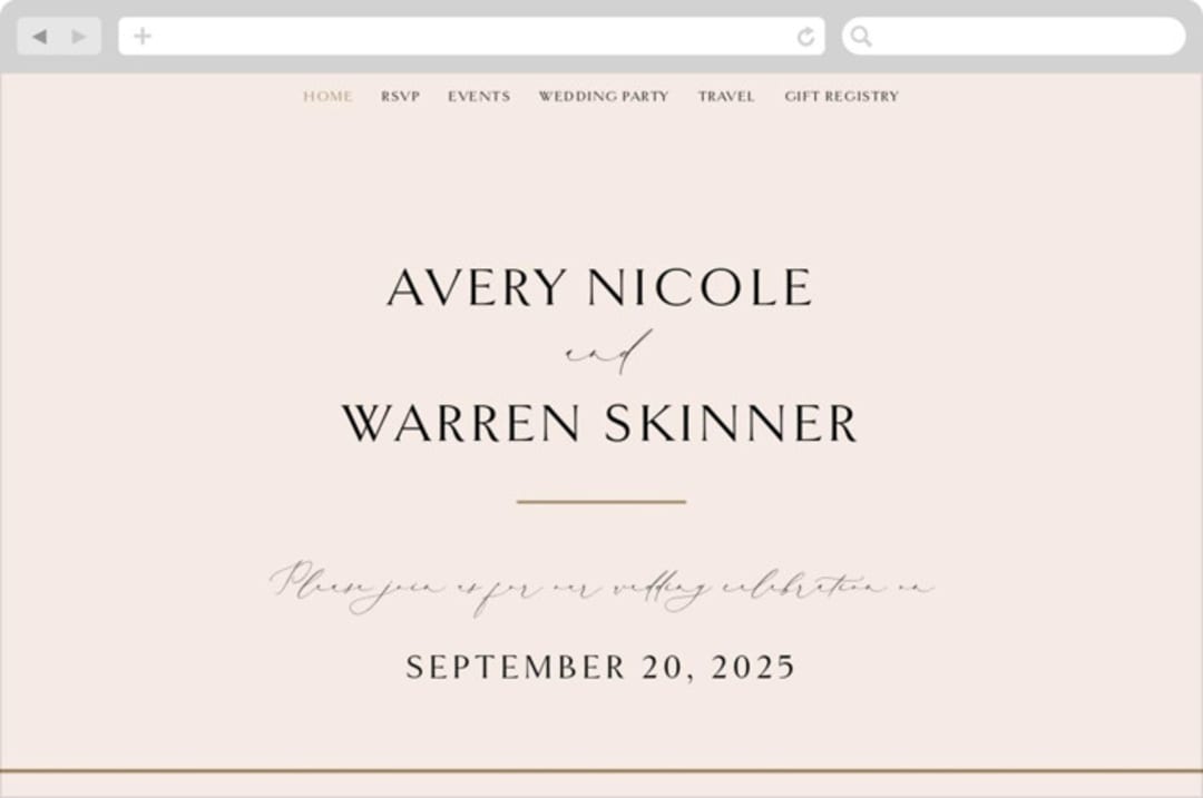 "Everlasting" - Wedding Website in Latte by Jennifer Postorino - Desktop Design
