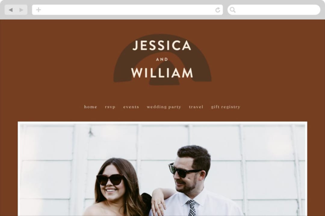 "Private Affair" - Wedding Website in Cinnamon by Nazia Hyder - Desktop Design