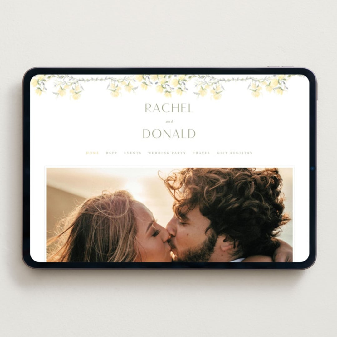 "butter blossoms" - Wedding Website in Sun by Phrosné Barwood - Desktop Design