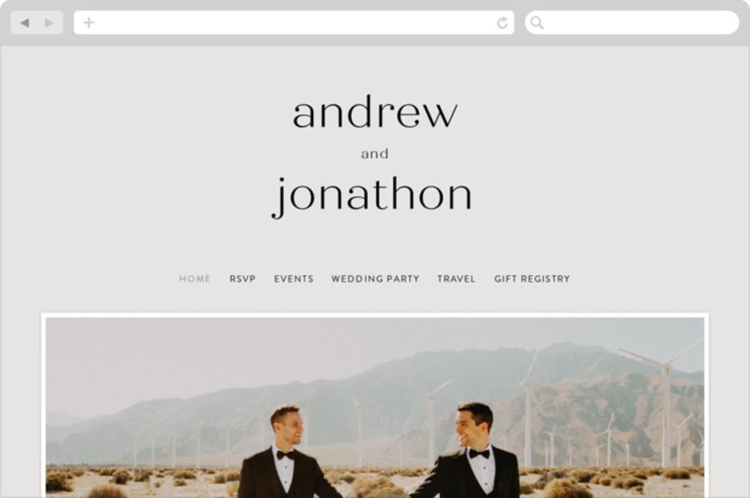 "Align" - Wedding Website in Linen by JoAnn Jinks - Desktop Design