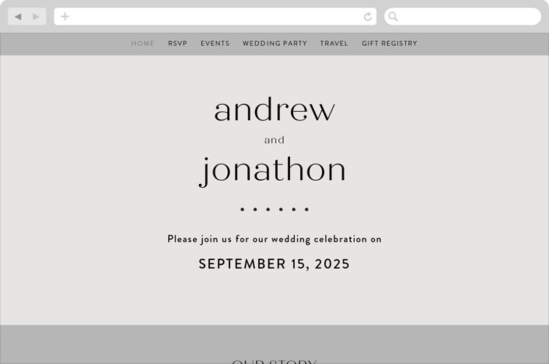 "Align" - Wedding Website in Linen by JoAnn Jinks - Desktop Design