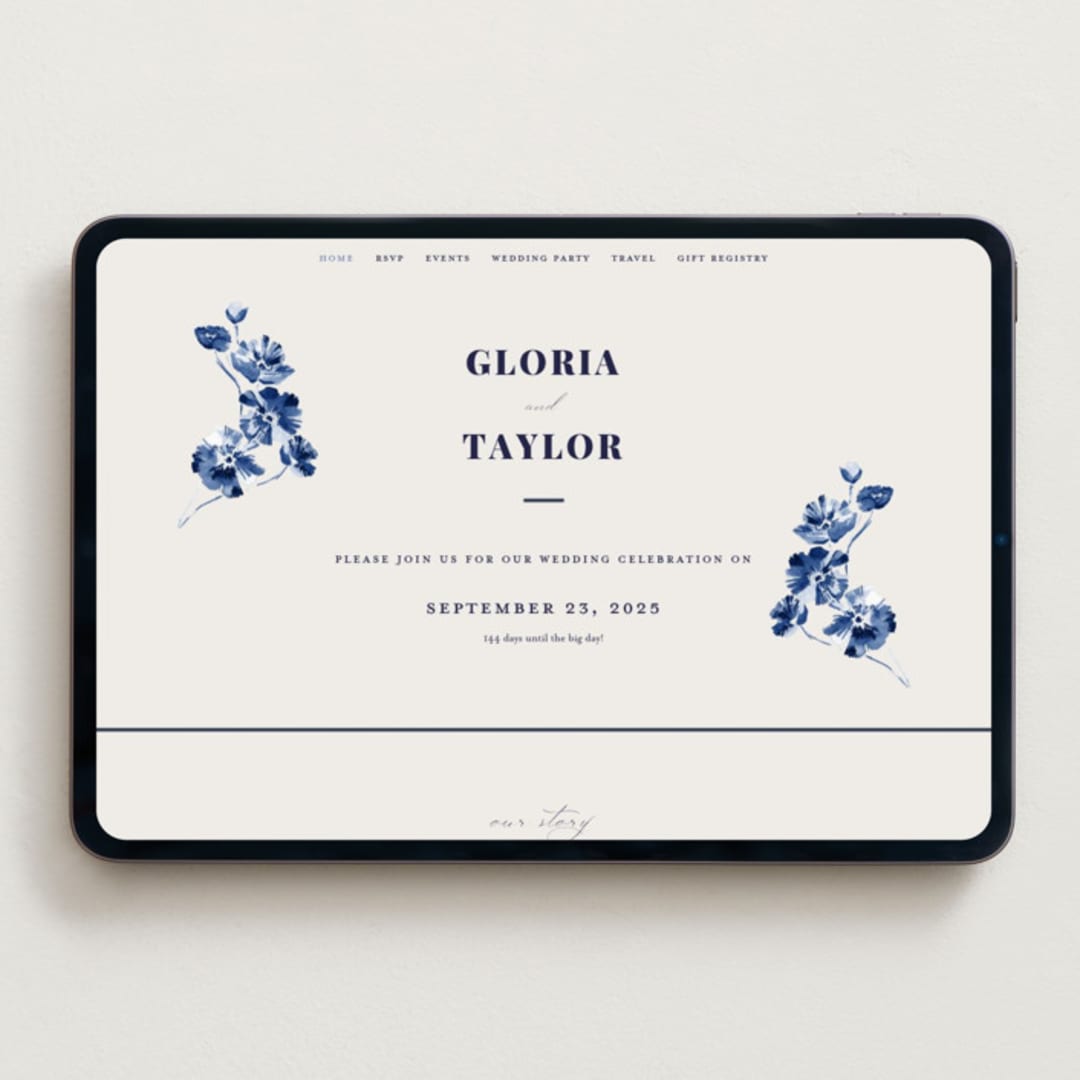 "Poppies" - Wedding Website in Klein by Pati Cascino - Desktop Design