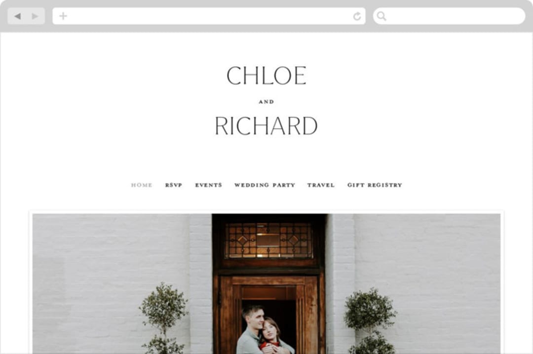 "Boutique" - Wedding Website in Noir by Eric Clegg - Desktop Design