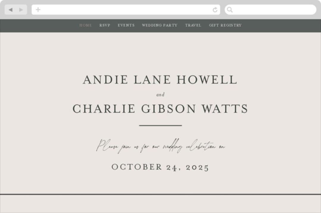 "Happily Ever After" - Wedding Website in Buff by Sara Hicks Malone - Desktop Design