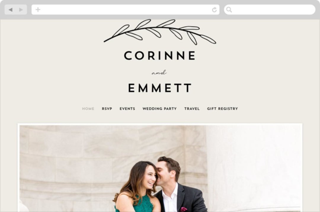 "Connect" - Wedding Website in Almond by Brianne Larsen - Desktop Design