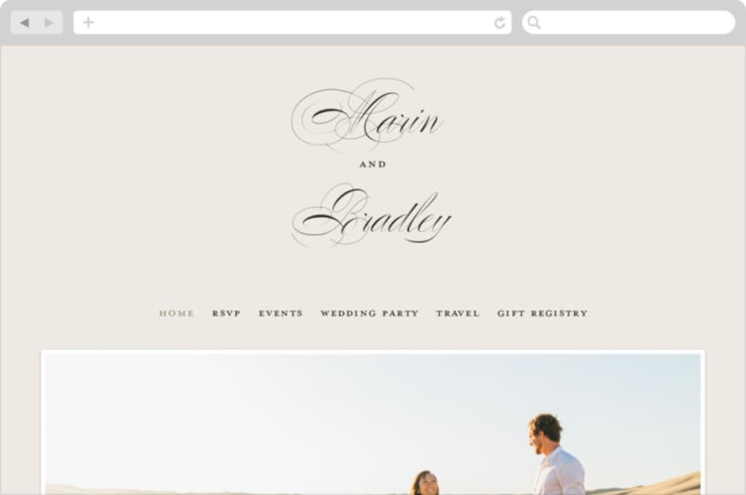 "Tandem" - Wedding Website in Buttercream by Jessica Williams - Desktop Design