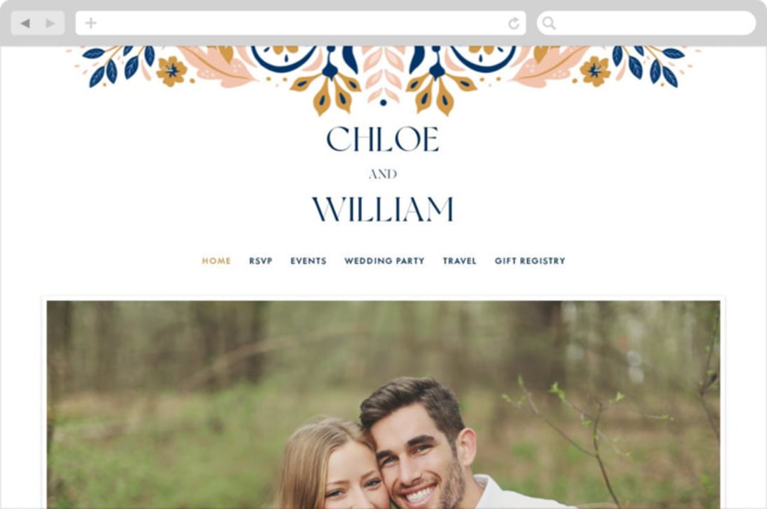 "modern folk" - Wedding Website in Blush by GeekInk Design - Desktop Design