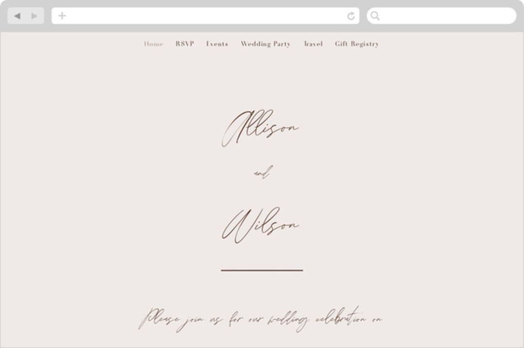 "Love Note" - Wedding Website in Ecru by AK Graphics - Desktop Design