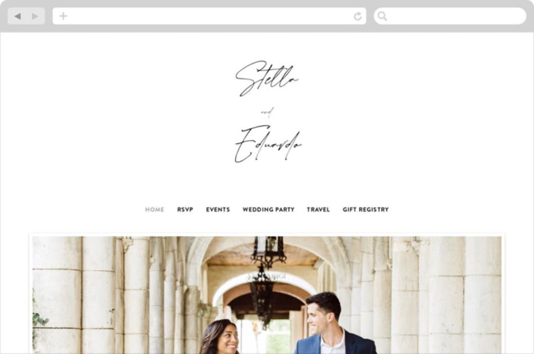 "Courthouse" - Wedding Website in Midnight by Susan Brown - Desktop Design