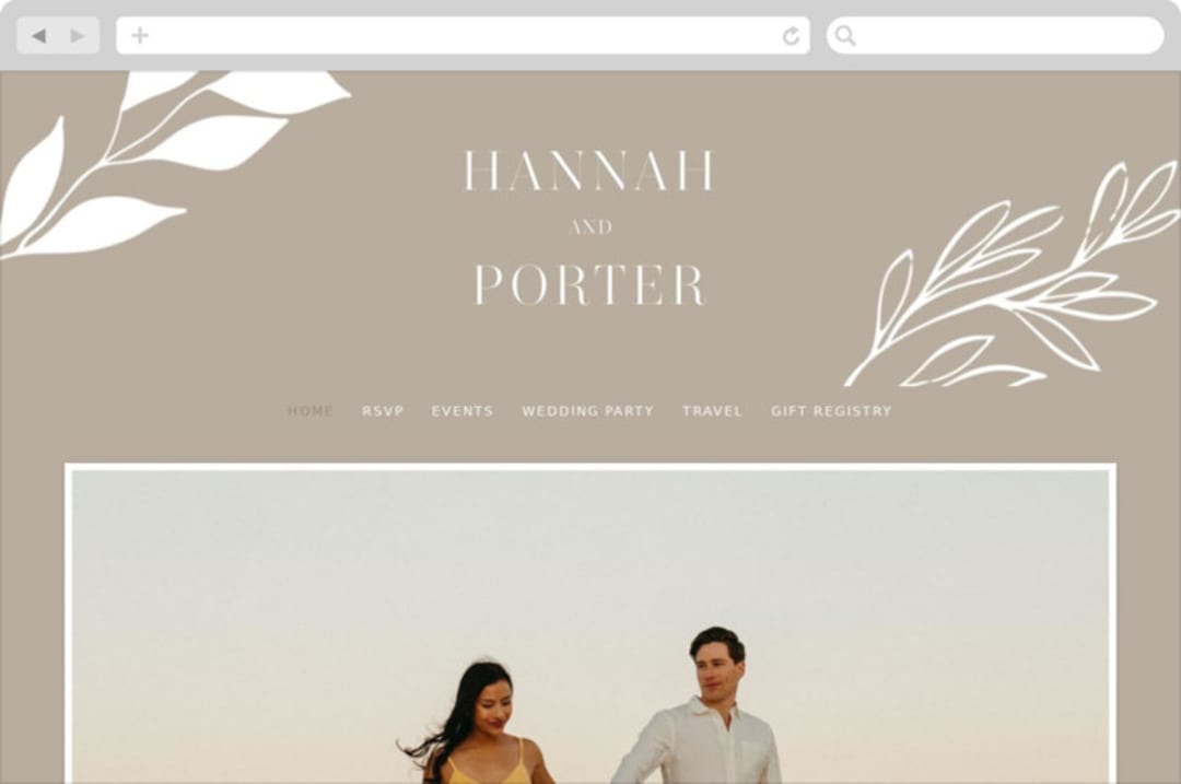 "Mystique" - Wedding Website in Linen by Ashley Rosenbaum - Desktop Design