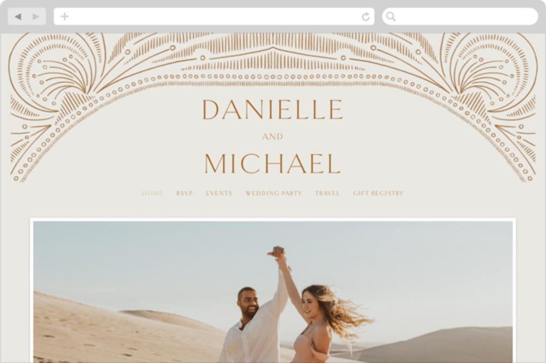 "Timeless" - Wedding Website in Terracotta by Jen Owens - Desktop Design