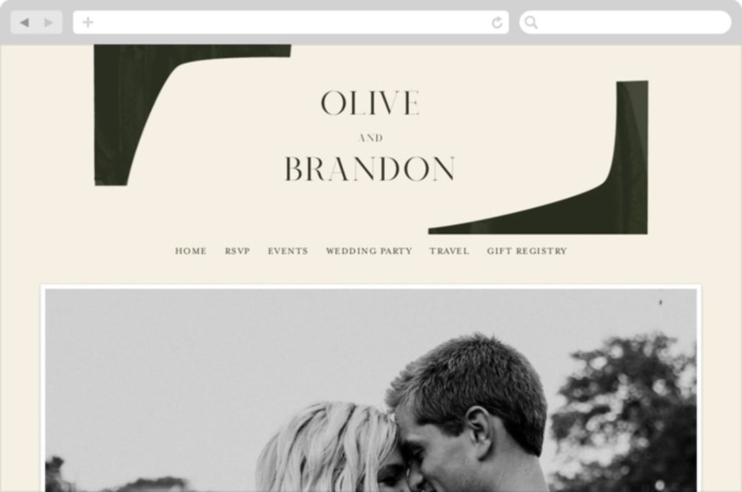 "Warner" - Wedding Website in Emerald by Carrie ONeal - Desktop Design