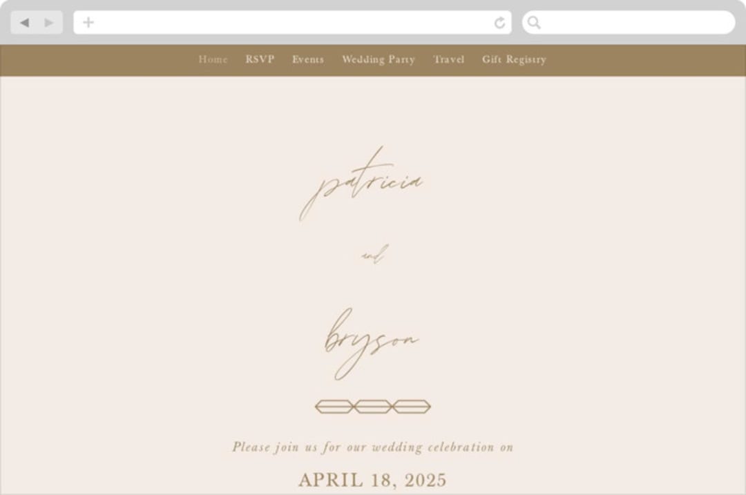 "Everlasting Love" - Wedding Website in Linen by Brandy Folse - Desktop Design