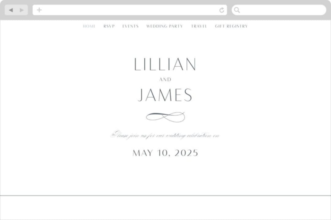 "Regal" - Wedding Website in Marine by Lauren Chism - Desktop Design