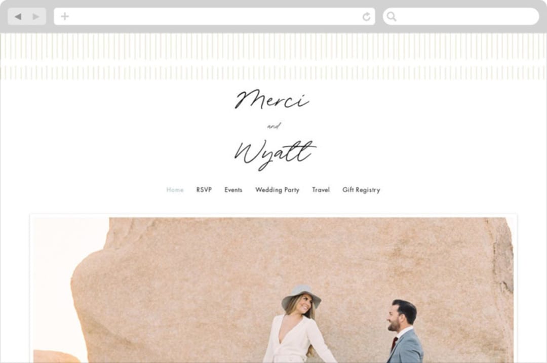 "Postale" - Wedding Website in Ebony by Ann Gardner - Desktop Design