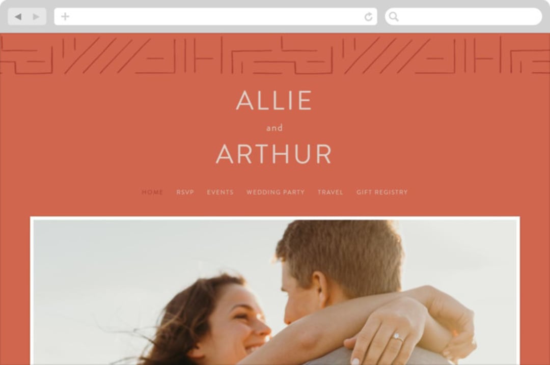 "Lines" - Wedding Website in Melon by JeAnna Casper - Desktop Design