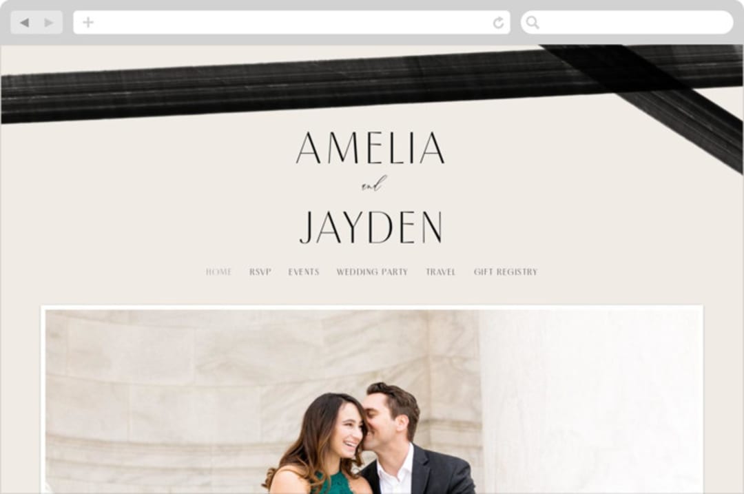 "Inky" - Wedding Website in Onyx by Inkblot Design - Desktop Design