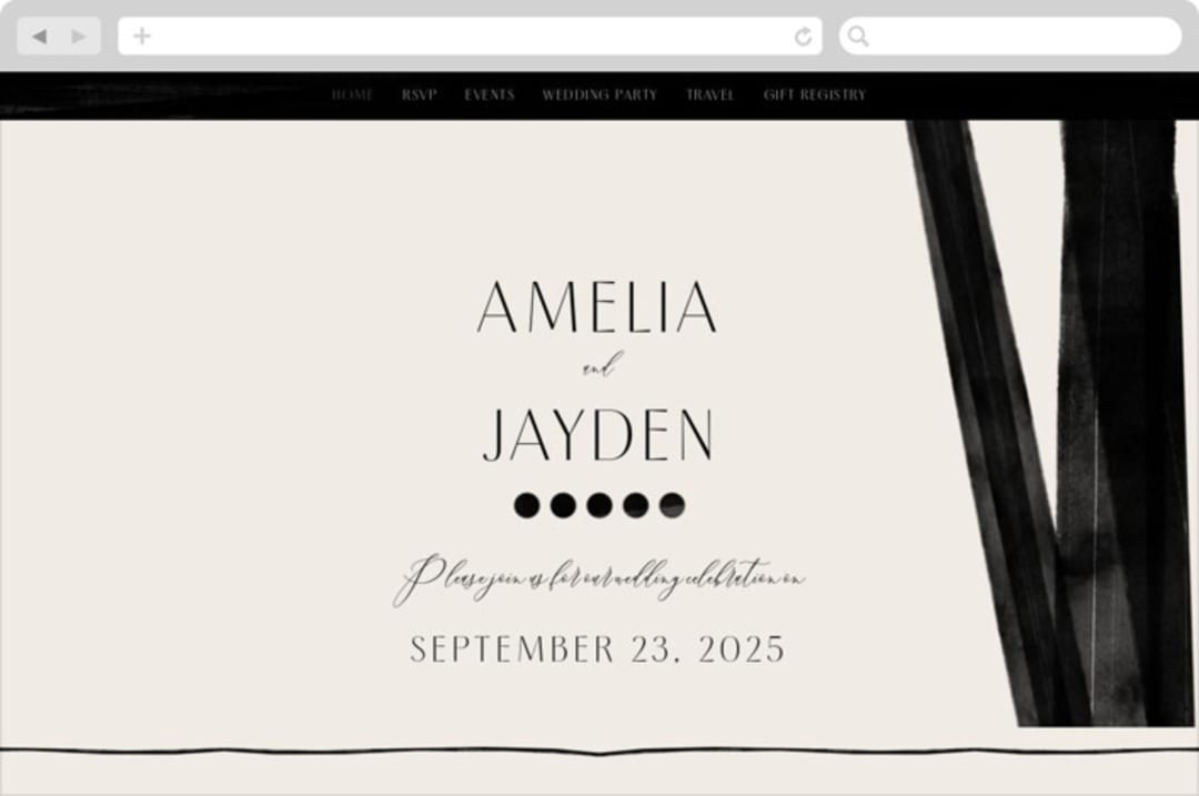 "Inky" - Wedding Website in Onyx by Inkblot Design - Desktop Design