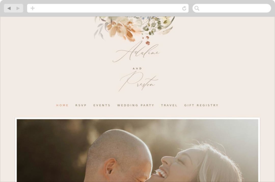 "Wildflower wreath" - Wedding Website in Meadow by Grace Kreinbrink - Desktop Design