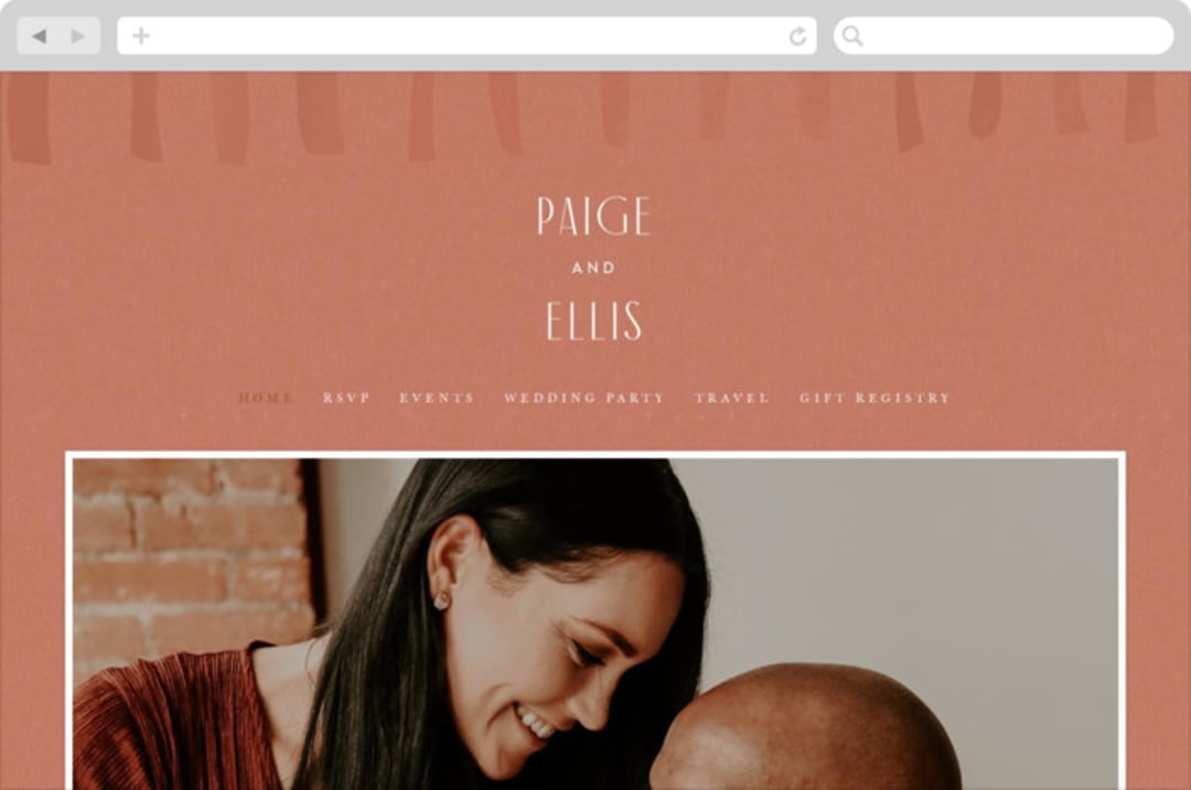 "Echo" - Wedding Website in Rust by Jennifer Wick - Desktop Design