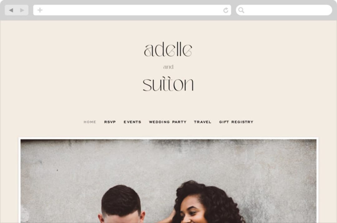 "Brooks" - Wedding Website in Vanilla by Kristie Kern - Desktop Design