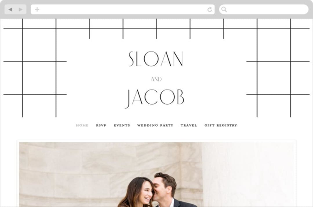 "Perfect Balance" - Wedding Website in Onyx by Lauren Chism - Desktop Design