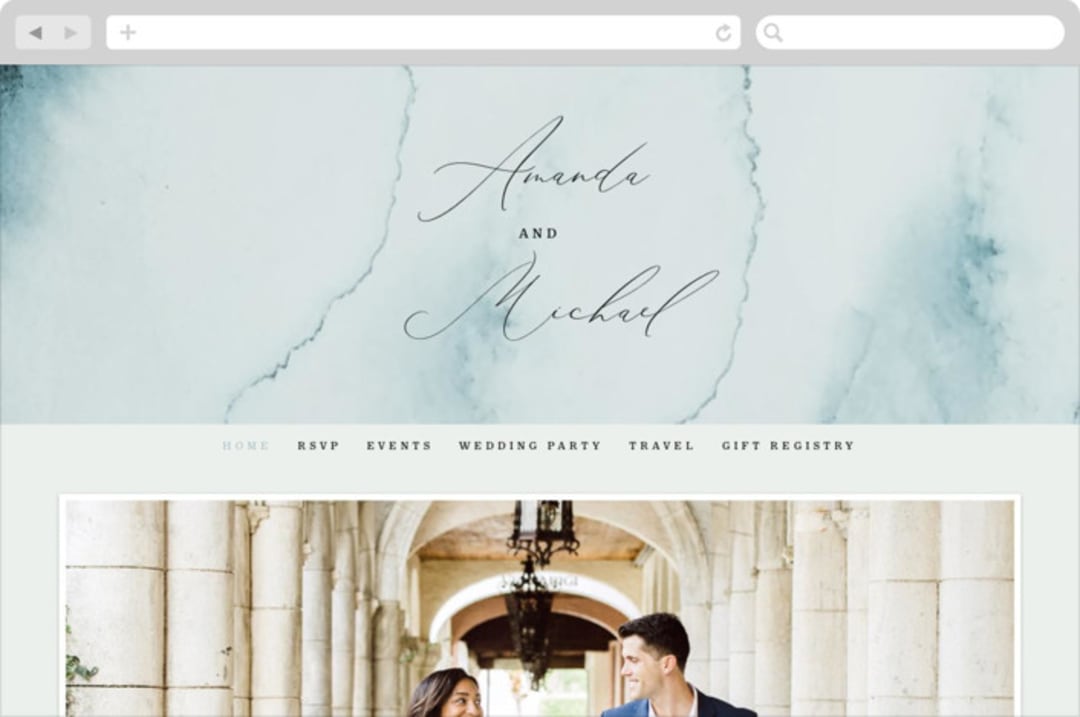 "Ocean Vibes" - Wedding Website in Sky by Marina Onoprienko - Desktop Design