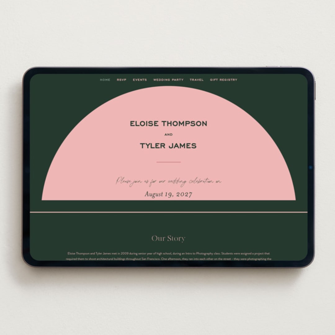 "Little party big love" - Wedding Website in Palm by Jessica Corliss - Desktop Design