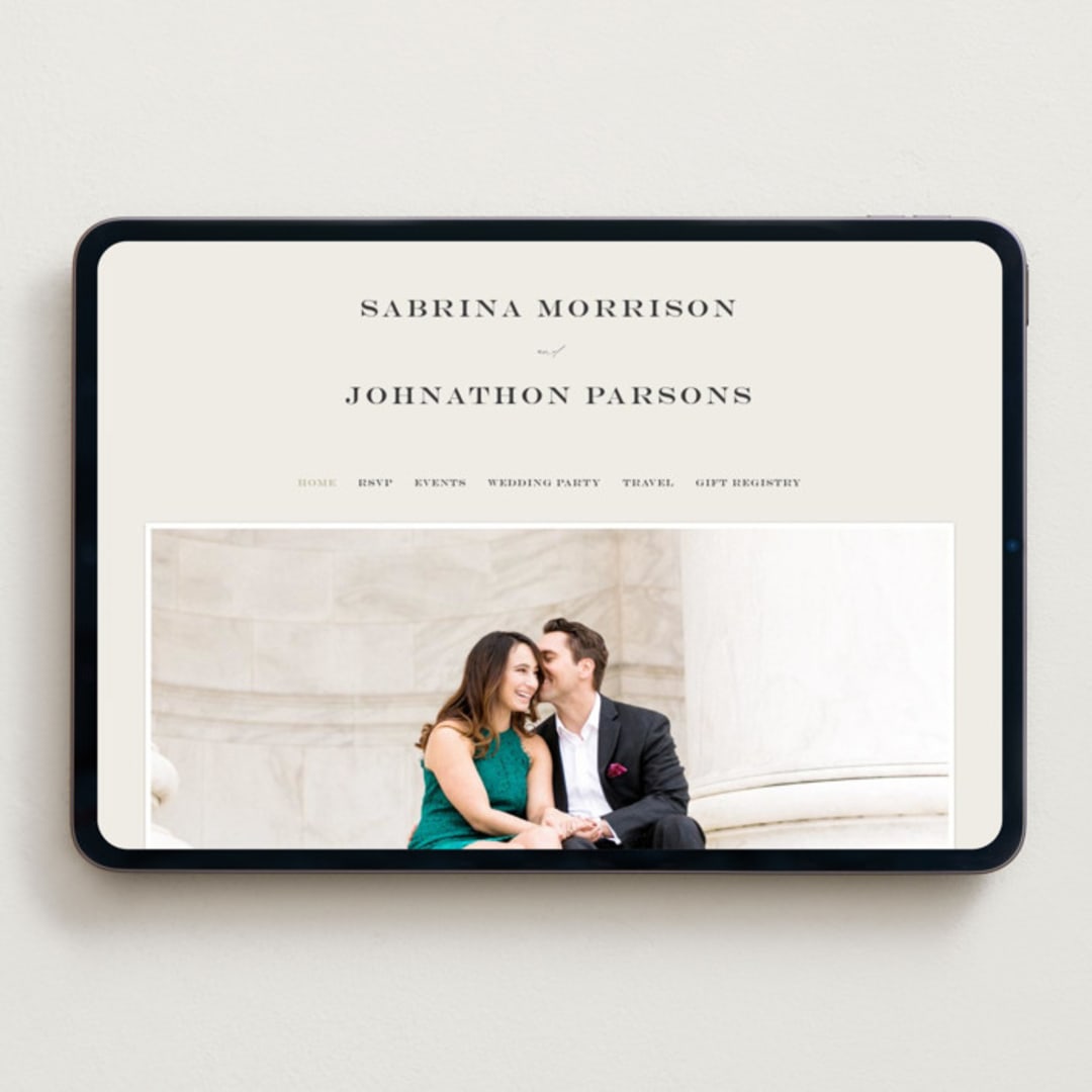 "Softly Swept" - Wedding Website in Ivory by Carolyn Nicks - Desktop Design