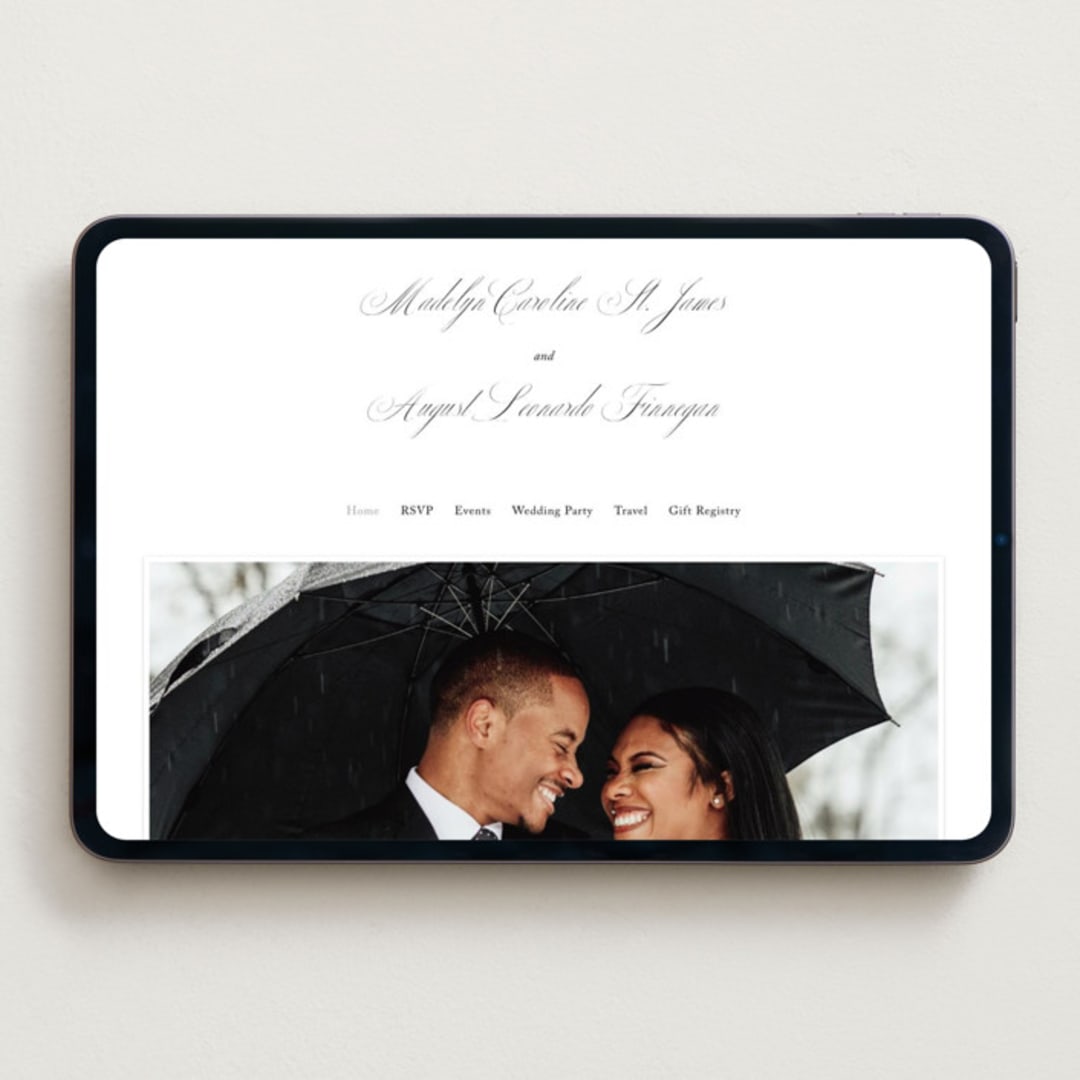 "When I Fall In Love" - Wedding Website in Snow Bright by Design Lotus - Desktop Design