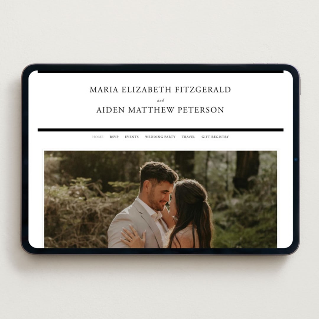 "Portrait" - Wedding Website in Platinum by Heather Schertzer - Desktop Design