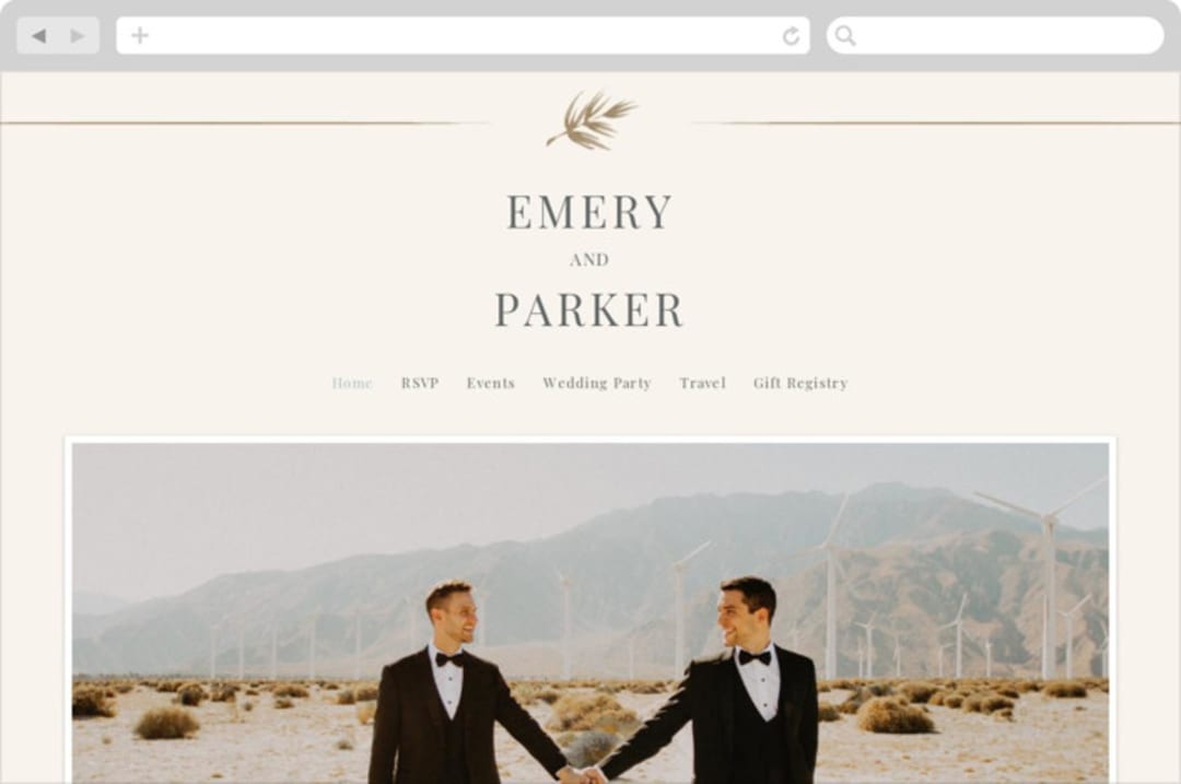 "Lakefront" - Wedding Website in Natural by Robert and Stella - Desktop Design