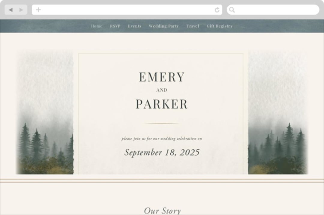 "Lakefront" - Wedding Website in Natural by Robert and Stella - Desktop Design