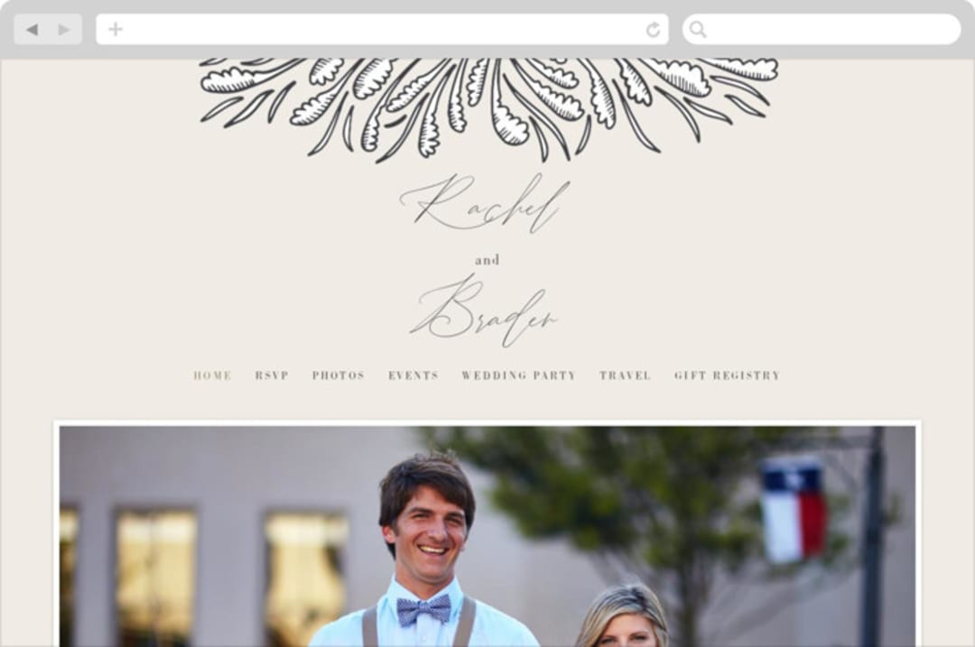 "FancySchmancy" - Wedding Website in Classic by Jen Owens - Desktop Design