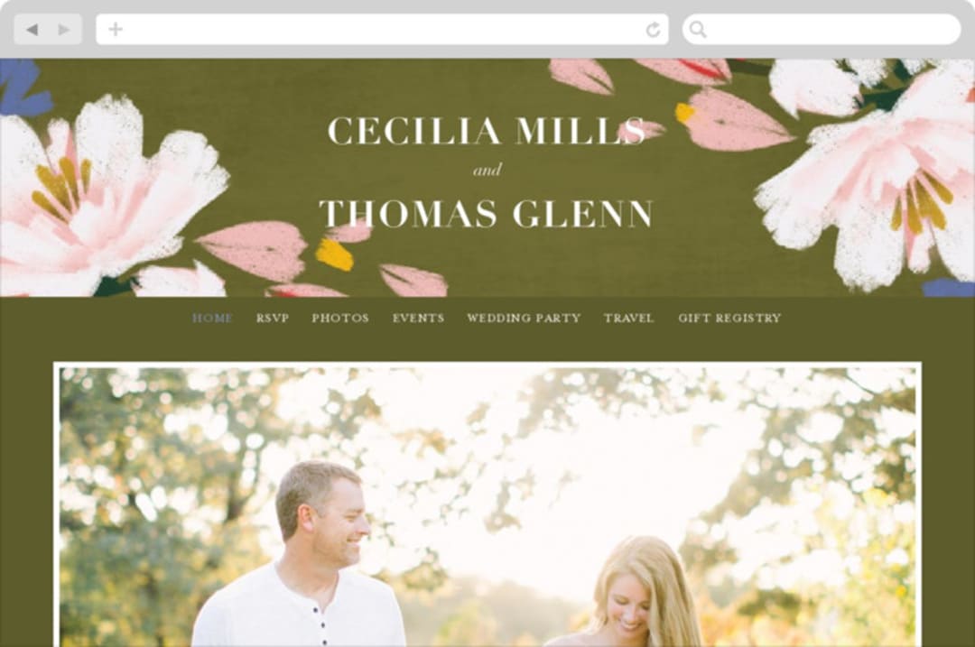 "romance in spring" - Wedding Website in Olive by Angela Marzuki - Desktop Design