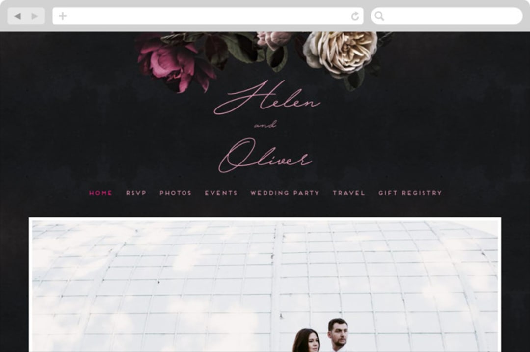 "Crazy in Love" - Wedding Website in Hot Pink by Design Lotus - Desktop Design