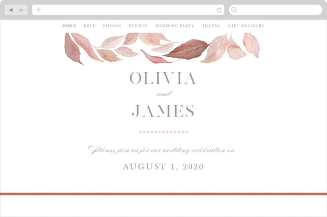 "Fallen" - Wedding Website in Rust by Creo Study - Desktop Design