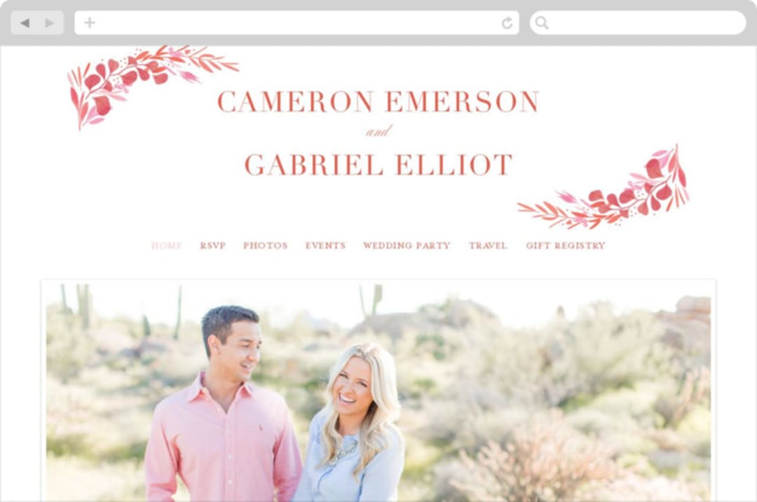 "Ensconce" - Wedding Website in Leaf by Kristie Kern - Desktop Design